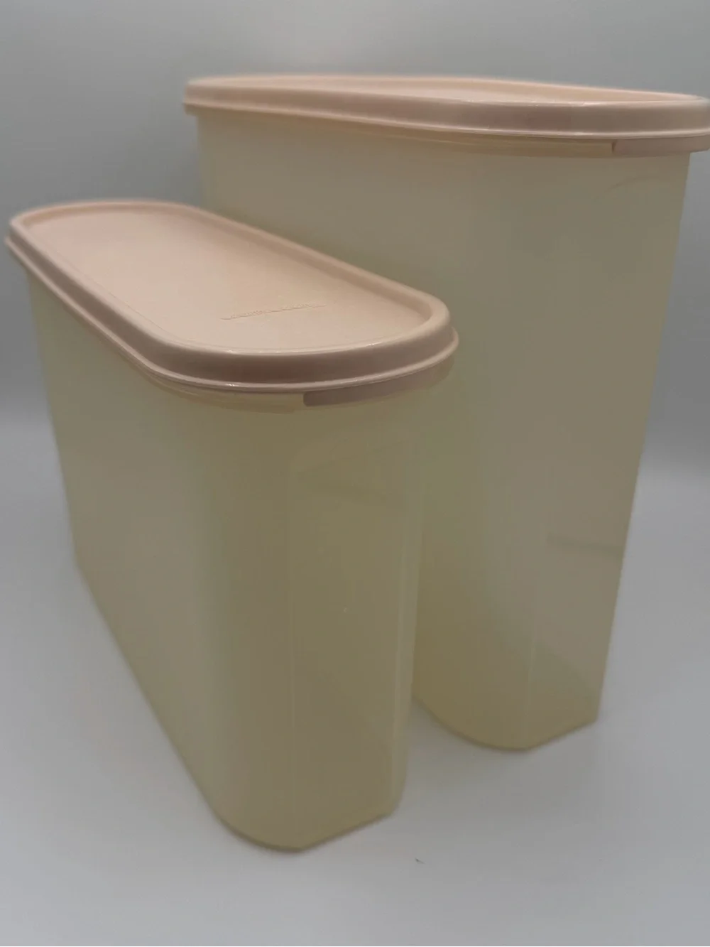 Tupperware Modular Mates Pink Oval Containers Set of 2 Vintage Pantry Storage